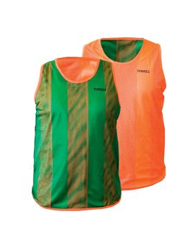 Манишка детская TORRES двухсторонняя тренировочная, полиэстер, оранж-зелен