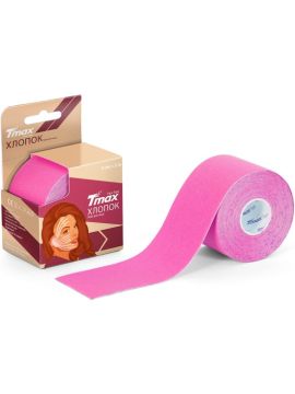 Тейп кинезиологический Tmax Beauty Tape (5см x 5м),хлопок, розовый