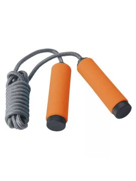 Скакалка TORRES трос из полипропилена, эрг. ручки, медл. скорость вращения, оранж.-сер