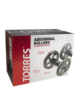 Ролики для пресса TORRES, мет., пластик, нескольз. протектор, красно-черный