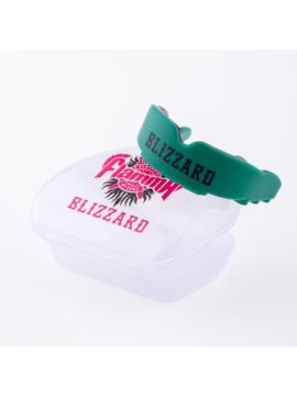 Защита рта (капа) FLAMMA - BLIZZARD GREEN с футляром, взрослый, черный/зеленый