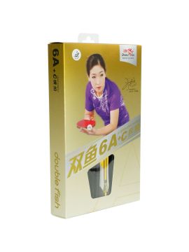Ракетка для настольного тенниса DOUBLE FISH 6A+C, для подвин.,ITTF Appr.,+ 2 мяча V40+мм