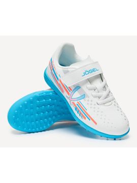 Бутсы многошиповые Jogel Evofly TF, белый/голубой детские